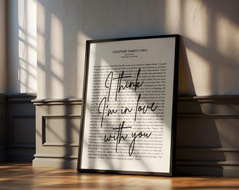 Fourth Wing Quote Poster | Digital |I Think I&#39;m in Love With You | Xaden Riorson | Violet Sorrengail | Rebecca Yarros | Wall Decor | Bookish