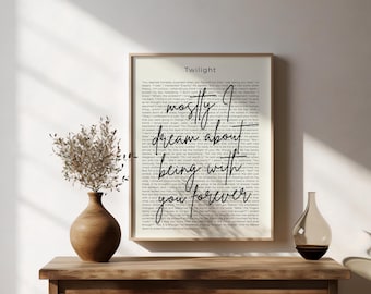 Twilight Poster Print | Wall Art | The Twilight Saga | Digital Twilight Print | Stephenie Meyer | Bella & Edward | Wedding Gift | Bookish