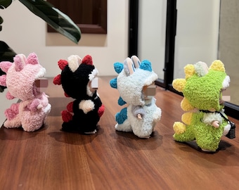 Handmade Crochet Doll Clothes，Cute Dinosaur Plush Doll Outfit，Fits Gen 1/2/3 (17cm doll),Perfect Halloween Gift (Doll Not Included)