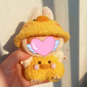Handmade Crochet Plush Outfit，Fits 17cm Plush Dolls，Cute Miniature Toy Clothes，Compatible with Popular Toy Characters, Doll Not Included