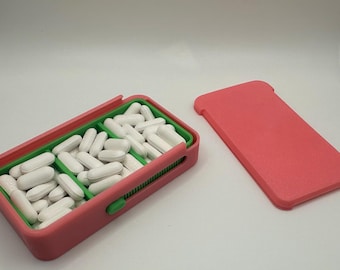 Custom Pill Box Tray – Large Pill Organizer with 0–2 Slots – Travel Medicine Case