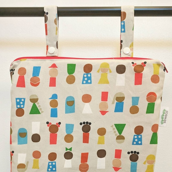 Hanging Kitchen Wet Bag / Laundry Bag Scrub Bag / Waterproof Bag with Convertible Straps in All of Us