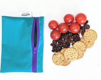 SewEco Reusable Zippy Snack & Sandwich Bag Pouch - Jade - *new* YOU CHOOSE ZIPPER colour!