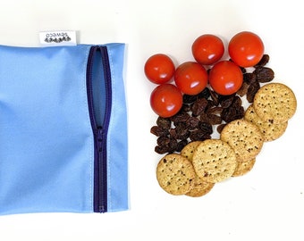 SewEco Reusable Zippy Snack & Sandwich Bag Pouch - Periwinkle - *new* YOU CHOOSE ZIPPER colour!