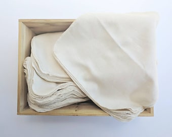 Paperless Towels by the Dozen - UnPaper - Cotton Birdseye - Unbleached Cotton - MADE TO ORDER