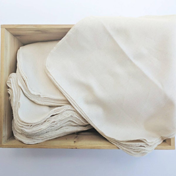 Paperless Towels by the Dozen - UnPaper - Cotton Birdseye - Unbleached Cotton - MADE TO ORDER