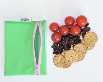 SewEco Reusable Zippy Snack & Sandwich Bag Pouch - Spring Green - *new* YOU CHOOSE ZIPPER colour!