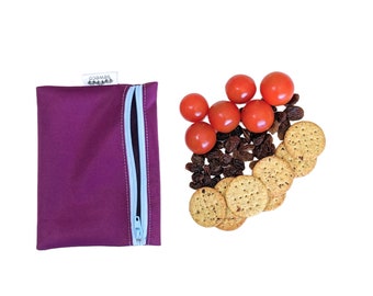 SewEco Reusable Zippy Snack & Sandwich Bag Pouch - Plum Purple - *new* YOU CHOOSE ZIPPER colour!