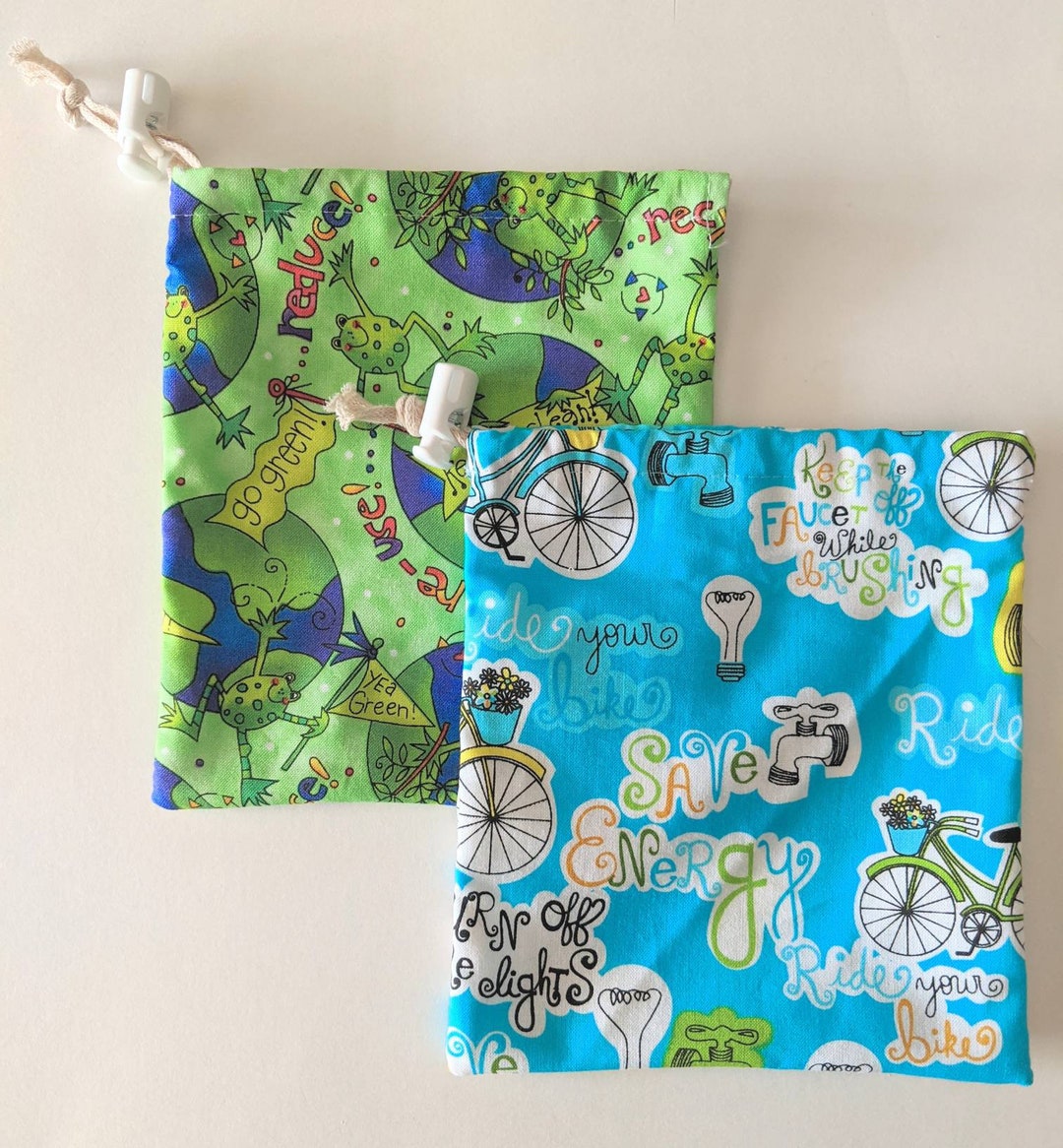 Set of 2 Reusable Drawstring Bag Loot Bag Cotton Pouch Etsy