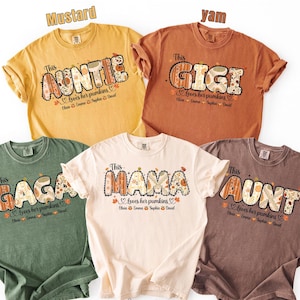 Custom This Grandma Loves Her Pumpkins Shirt, Custom Fall Grandma With Kids Name, Fall Mama Little Pumpkin, Mama Shirt, Mom&#39;s Pumpkin Fall