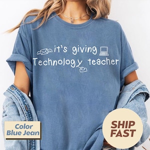 Technology Teacher Shirt Comfort Colors Science Tech Teacher Floral T-Shirt New Technology Teacher STEM Teacher Appreciation