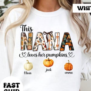 Personalized Grandma&#39;s Little With Grandkids Pumpkins Autumn, Grandma Mimi Nana Gigi Fall Shirt, Pumpkin Grandma&#39;s Little Pumpkin,Nana Shirt