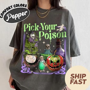 Comfort Colors Pick Your Poison Shirt, Halloween Witch Shirt, Witch Halloween Gift Tees, Poison Apple Shirt, Halloween Villain Shirt