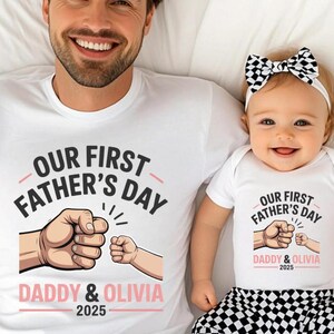 Personalized Dad And Children Shirt, New Dad Shirt, Father&#39;s Day Shirt, Custom Father&#39;s Day Matching Shirt, Father&#39;s Day Gift