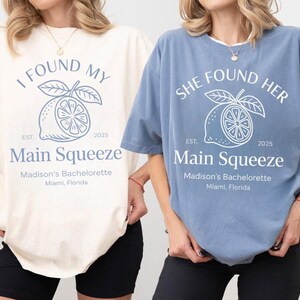 Comfort Colors Main Squeeze Lemon Bachelorette Custom Shirt, Lemon Citrus Funny Bachelorette Party Shirt, Lemon Themed Bach Bride