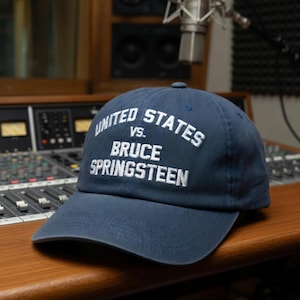 United States vs Bruce Springsteen Dad Hat | Embroidered Washed Cotton Cap, Bruce Springsteen Hat, Bruce Springsteen Fan Cap