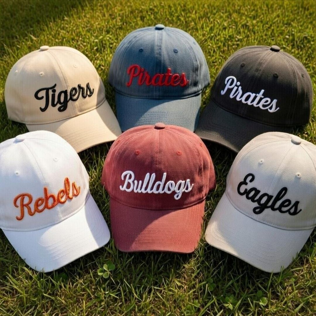 Custom Team Baseball Cap, Embroidered Hat for Game Day Fans, Game Day ...