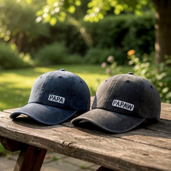 Custom Papaw Papa Hat, Personalized Minimalist Block Patch Embroidered Dad Hat, Father's Day Gift, Best Grandpa Ever Cap, Papaw Keepsake Hat