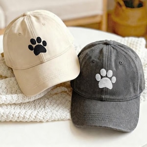 Custom Paw Embroidered Baseball Cap, Personalized Pet Paw Hat, Animal Lover Gift, Custom Minimalist Paw Print Embroidered Hat