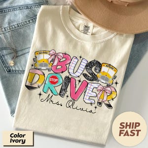 Comfort Colors Bus Driver Shirt, Personalized Bus Driver Shirt, Gift for Bus Driver, Custom Bus Driver Tee, Bus Driver Life, Back to School