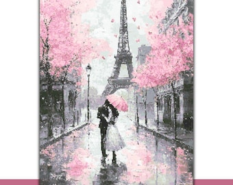 Eiffel Tower - Paris France Travel Cross Stitch Pattern: European Cityscape Embroidery (PDF Pattern)