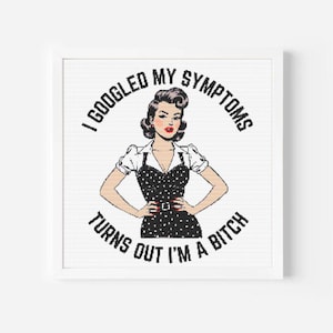 Snarky Pin Art Cross Stitch Pattern: I Googled My Symptoms (PDF Download