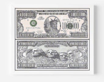 Million Dollar Bill USA Money Cross Stitch Pattern: Law of Attraction Embroidery (PDF Pattern)