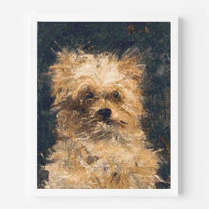 Manet Bob the Dog Cross Stitch Pattern: Fine Art Embroidery (PDF)