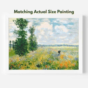 Monet Poppy Field Cross Stitch Pattern: Fine Art Embroidery (PDF)