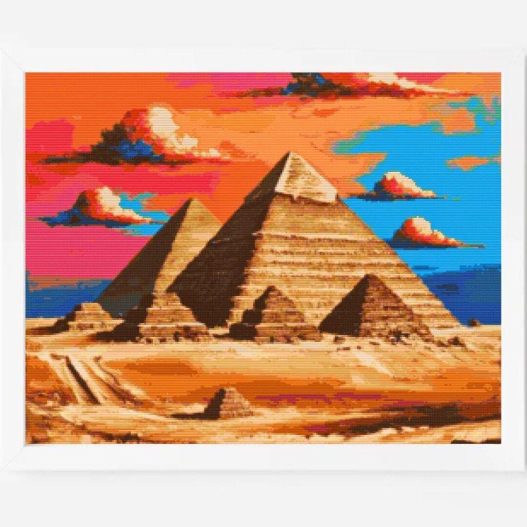 Pyramids Embroidery Pyramids of Giza Cross Stitch Pattern: Egypt Travel Embroidery (PDF ...
