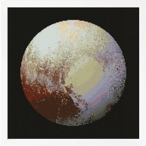 Pluto Kreuzstich Stickmuster: Nachthimmel Planet Sonnensystem Himmelskörper Stickdatei PDF Download