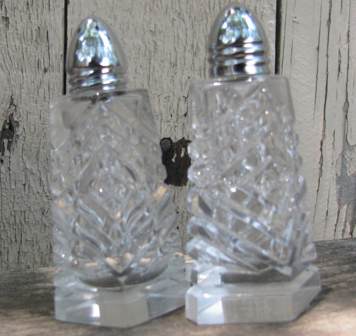Vintage Crystal Salt and Pepper Shaker Etsy