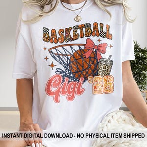Gigi Baloncesto Groovy PNG, Diseño de sublimación de baloncesto Coquette, Gráfico de vaso leopardo, Archivo de transferencia DTF de abuela deportista orgullosa