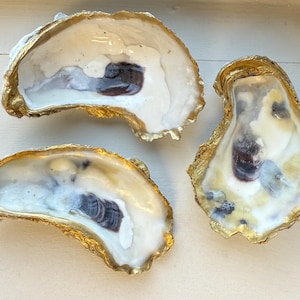Oyster Shell Decor, Oyster Ring Dish, Decorative Jewelry Holder, Beach House Decor