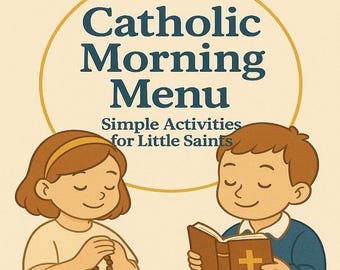 Toddler Catholic Morning Menu DIGITAL COPY ONLY- Line Tracing, Counting, Spot the Difference, & Much More! 30+ pages
