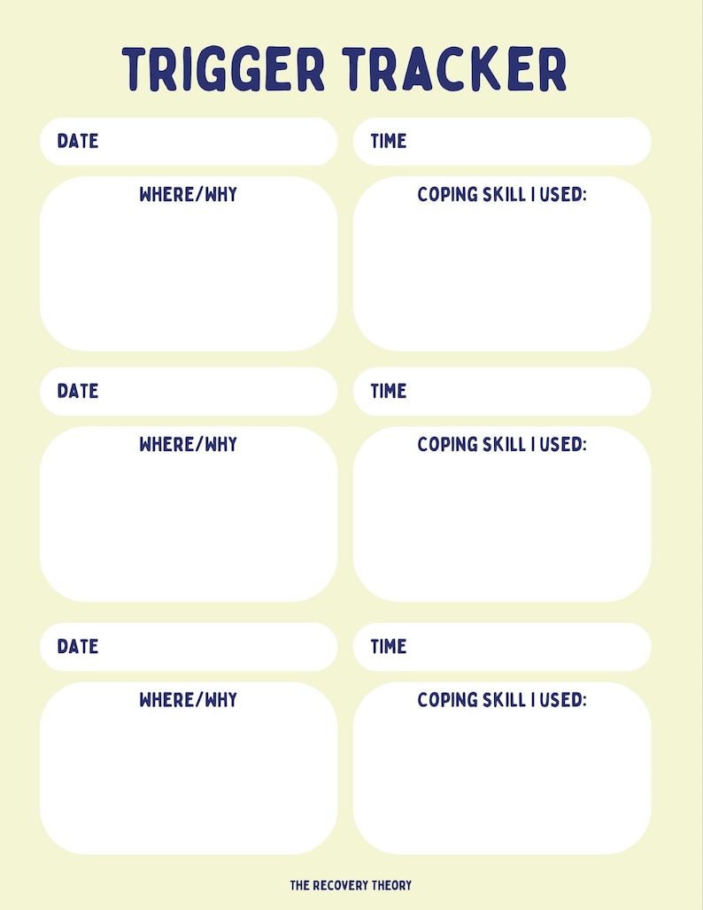Triggers & Coping Skills Worksheet: Mental Health Recovery (printable ...