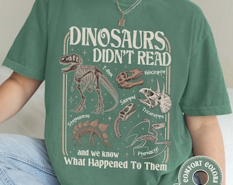 Dinosaurs Didn't Read Comfort Colors Shirt, Summer Reading 2026 Tee