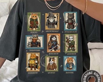 Lord Of The Cats Stamps Comfort Colors Shirt, Wizard Cat Graphic Tee, Cat Lovers Gift