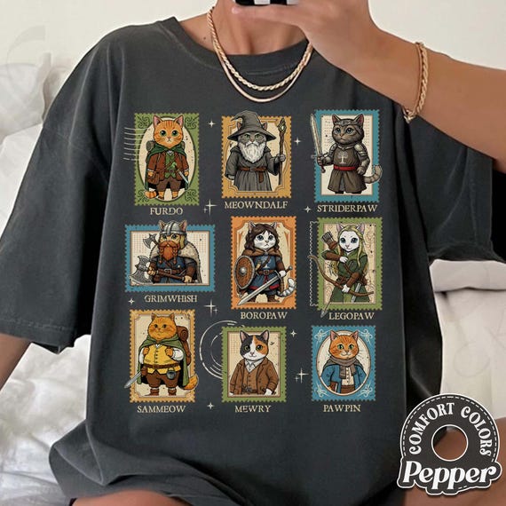 Lord Of The Cats Stamps Comfort Colors Shirt, Wizard Cat Graphic Tee, Cat Lovers Gift