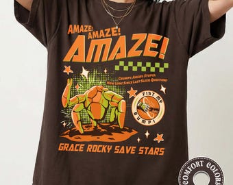 Comfort Colors Rocky Amaze Graphic Tee, Grace Rocky Save Stars Shirt, Sci-Fi Reader Apparel
