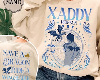 Xaden Riorson Sweatshirt, Trendy Xaddy Shirt, Xaden  Fan Shirt, Onyx Storm Merch, Dragon Rider 2 Sided Shirt