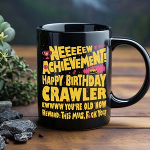 Custom New Achievement Ceramic Mug 2-sided, Dungeon Crawler Carl Coffee Mug, Birthday Gift for Crawlers, New Achievement Merch