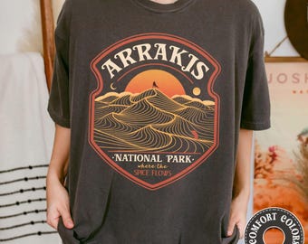 Arrakis National Park Retro Sci-Fi Landscape Shirt, Comfort Colors Bookish Tee