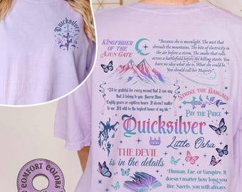 Quicksilver Book Comfort Colors Shirt, Fantasy Bookish Merch, Inspired Callie Hart,Kingfisher Shirt,Romantasy Bookish Gift,Callie Hart Merch