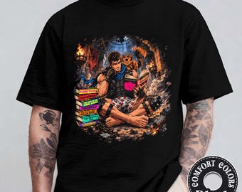 Camiseta de la serie de libros de Carl y Donut leyendo Dungeon Crawler, colores cómodos, camiseta con meme de ciencia ficción