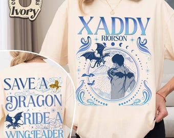 Xaden Riorson Comfort Colors Shirt, Trendy Xaddy Shirt, Xaden  Fan Shirt, Onyx Storm Merch, Dragon Rider 2 Sided TShirt