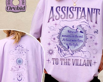 Camisa de colores cómodos de asistente de villano para fanáticos, camisa "Todos somos monstruos", camiseta para amantes de los villanos, regalo para amantes de los libros románticos.