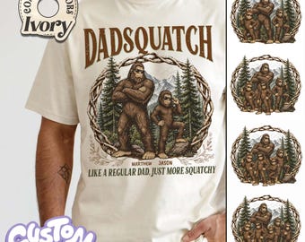 Daddy Son Sasquatch Matching Tee, Retro Dadsquatch Comfort Colors Shirt