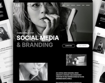 Modern Wix Studio Website Template: Social Media Manager, Bold Design
