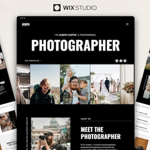 Photographer Wix Website Template, Bold Website Template,  Wix Photography Template, Wix Portfolio Template, Modern & Creative Wix Template